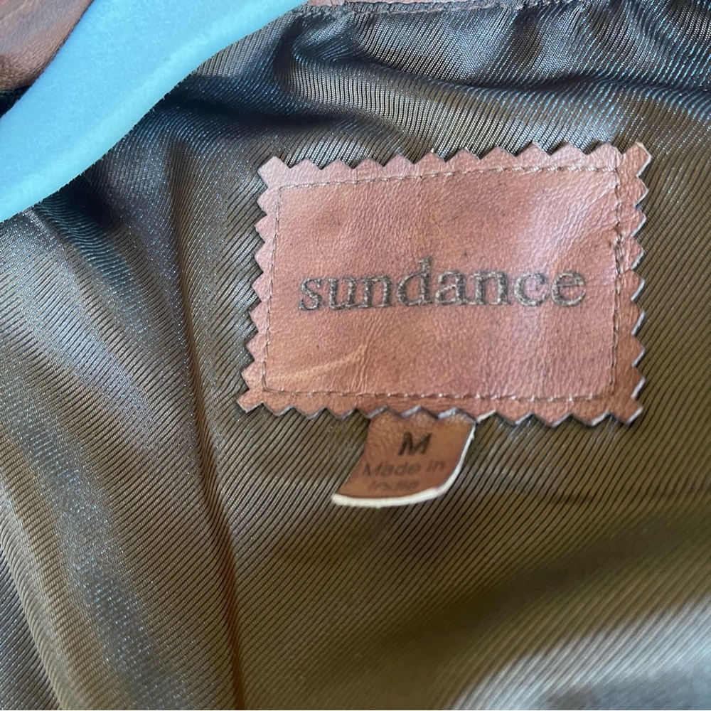 Sundance Rustic Brown Leather Button Front Vest - Picture 9 of 16